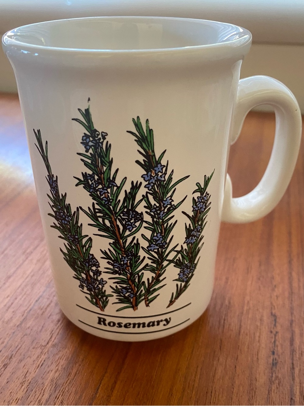 Vintage 90s Bloom-Rite Rosemary Herb Mug-Illustrated Ceramic Floral Mug